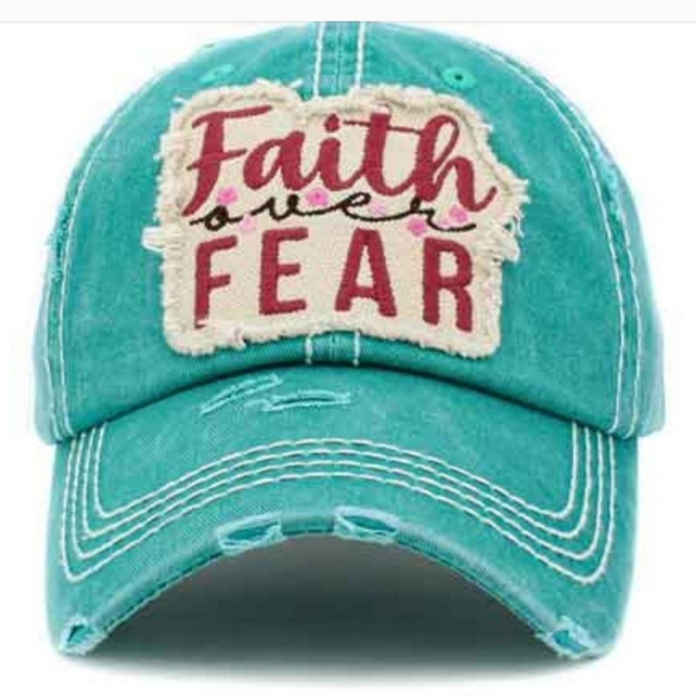 NWT VINTAGE DISTRESSED TEAL BASEBALL HAT/CAP